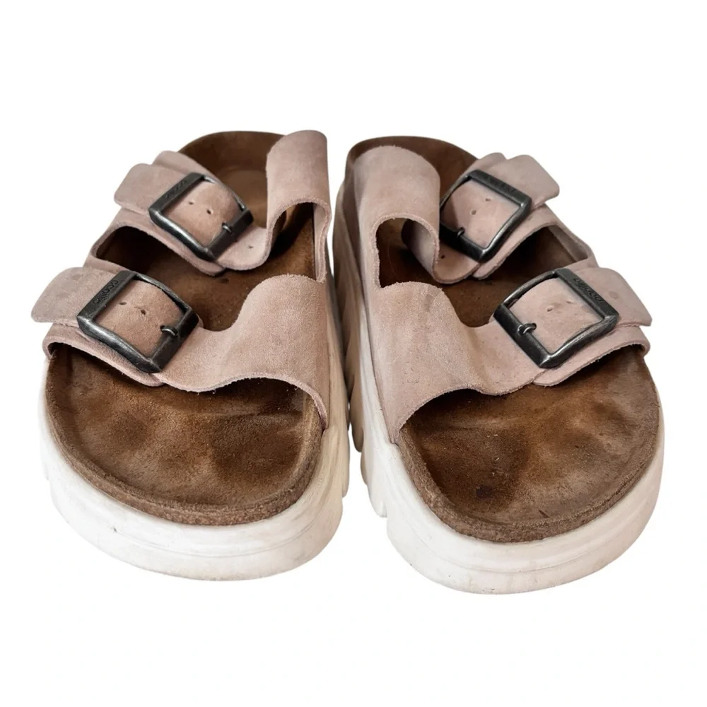 Birkenstock Women's Papillio Arizona Chunky Suede Warm Sand Sandal Sz 41